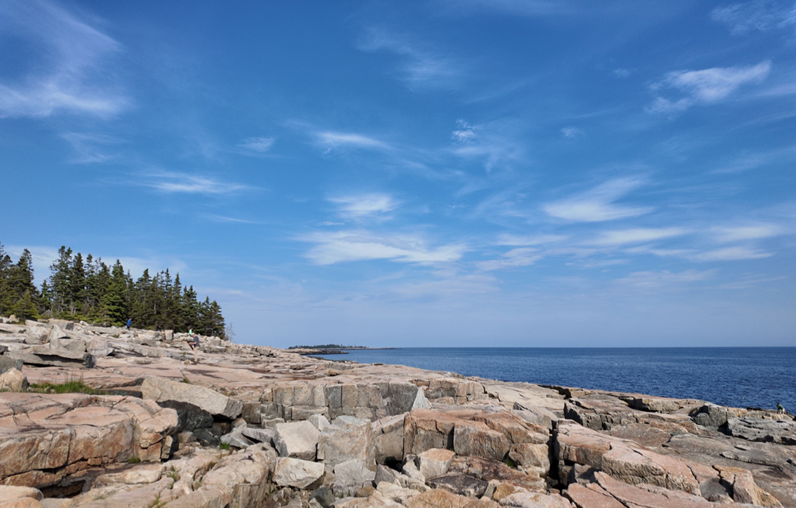 A photo of a rocky coastline in Maine