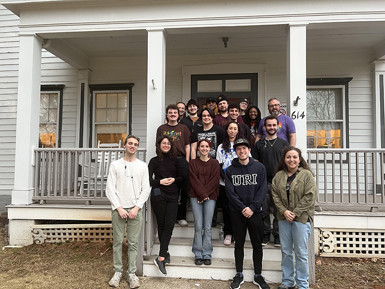 Monica Nowik in a group photo with the Survival Traits production crew