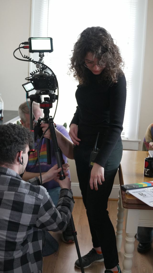 Monica Nowik working on a film set