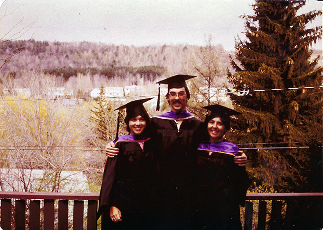 Graduation in 1980 with Carolyn, Andrew, and Angela (daughter, son, mother).