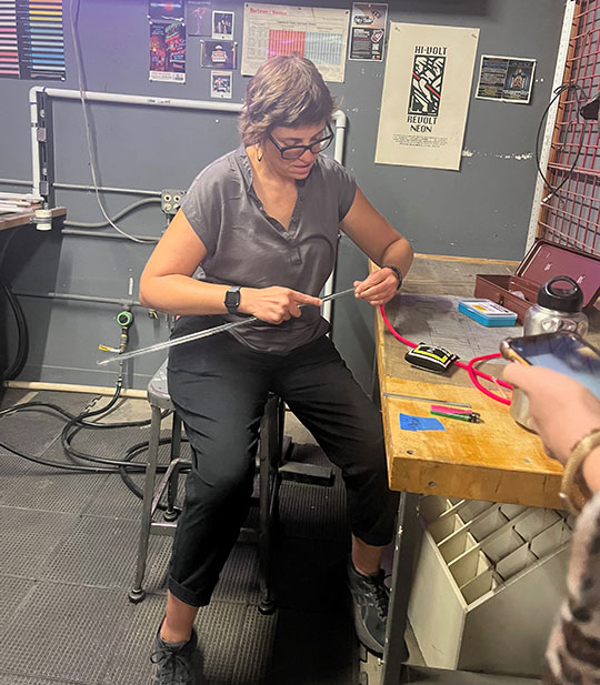 Sarah Blood teaching in workshop