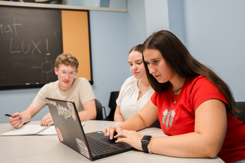 A photo of students studying together