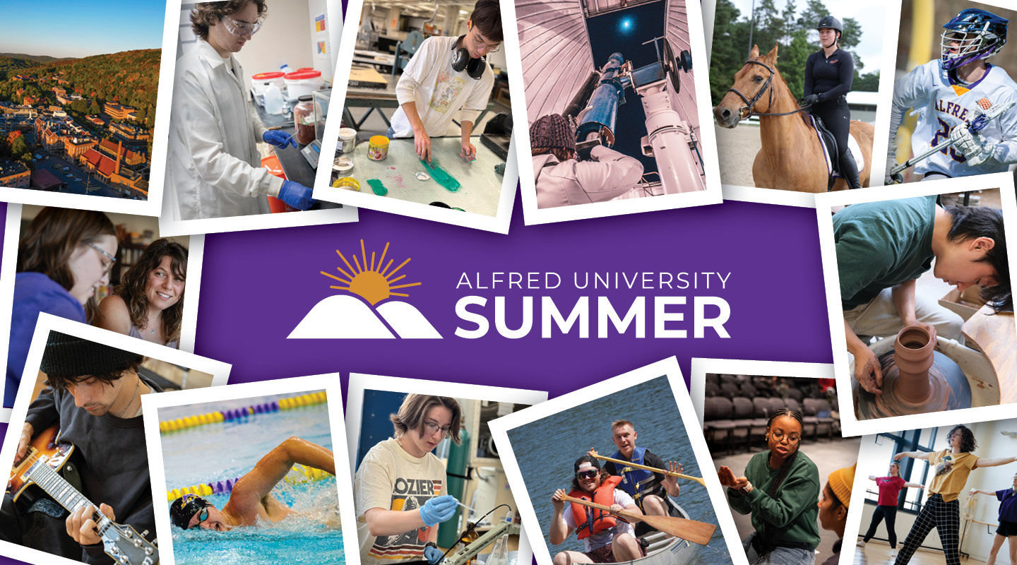 A photo collage for Alfred University Summer