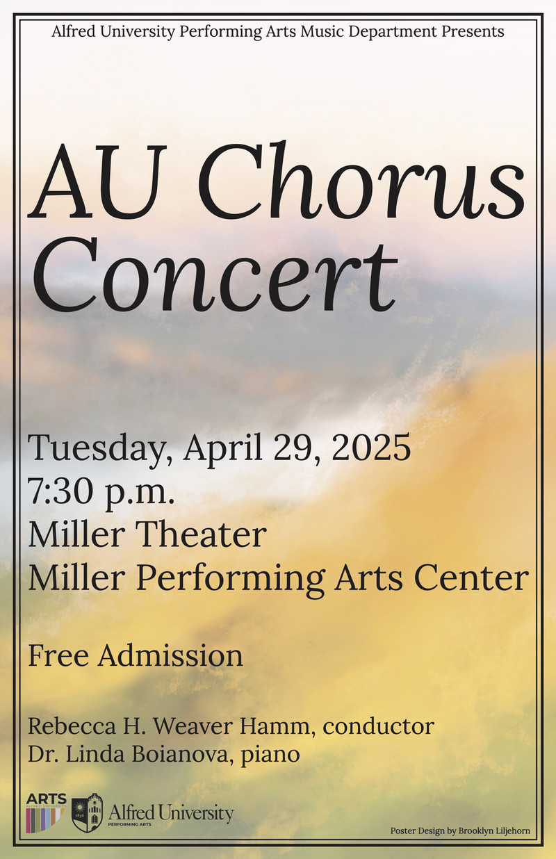 chorus concert poster with blurred landscape in background