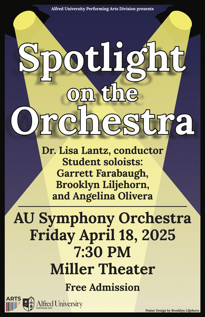 spotlight on the orchestra poster with performance lights