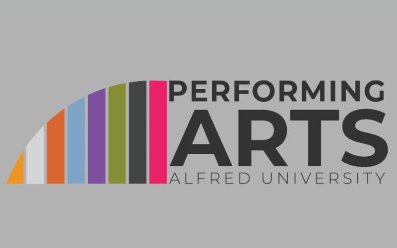 A logo for the Performing Arts Division at Alfred University is shown.