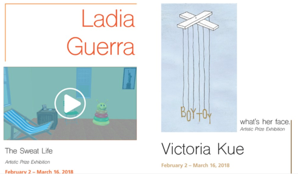 poster images for both Guerra's exhibit and Kue's exhibit
