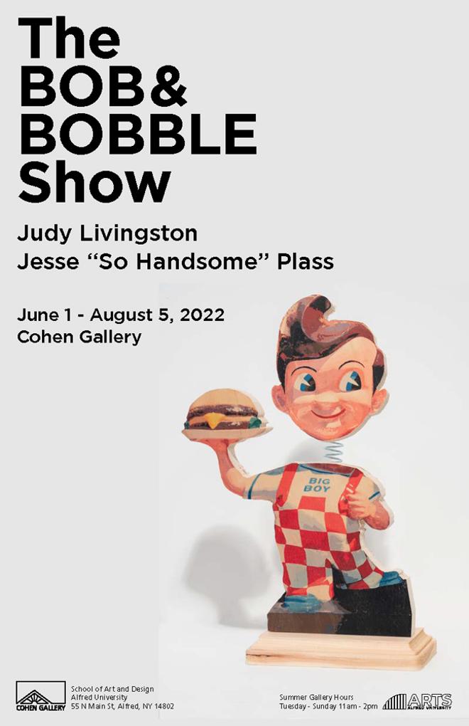 big boy statue holding a burger featured on this poster with exhibition details