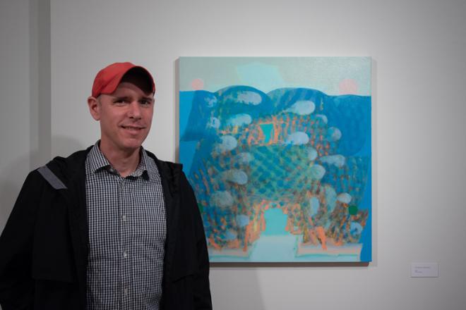 Jonathan Faber Artist with his artwork