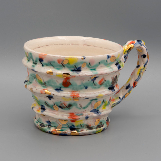 close up look at a colorful mug