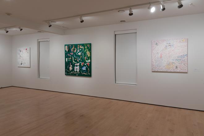 various paintings on display