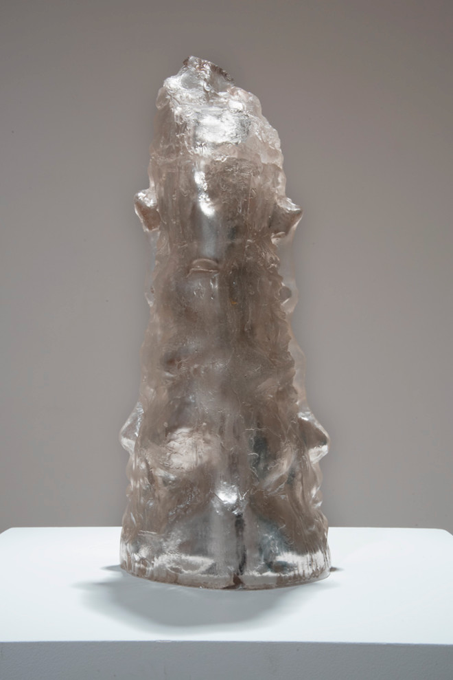 sculpture with a metal finish