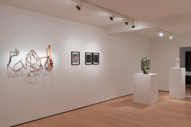 another corner of the gallery space with artwork displayed