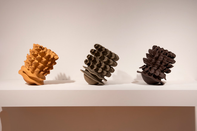 set of three leaning vases