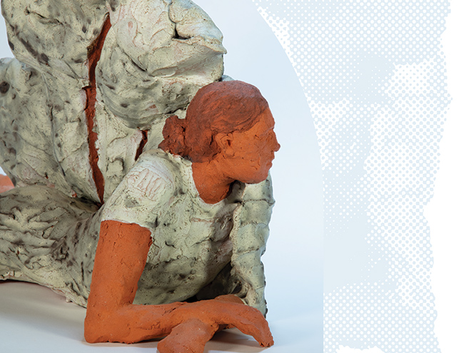 clay sculpture of a person