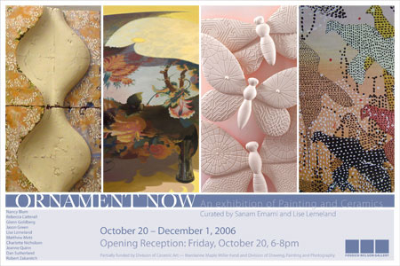exhibit poster featuring patterned white butterflies