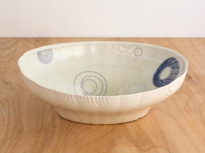 Andy Brayman - Blue and White Double Curve Bowl
