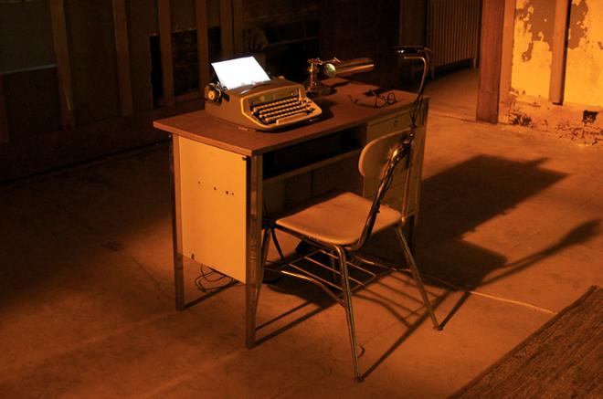 Table with a chair and a Typewriter