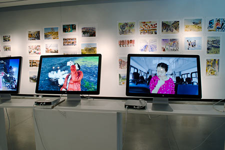 computers showing videos