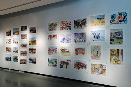 wall of prints