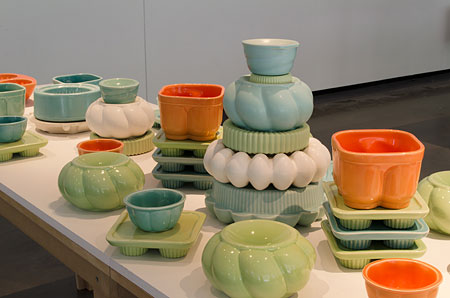 brightly colored ceramic pieces