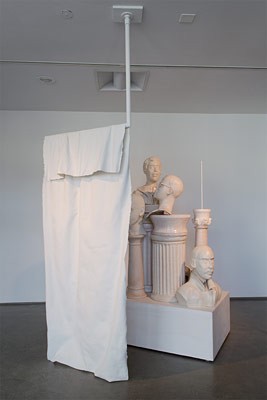 ceramic piece and white curtain