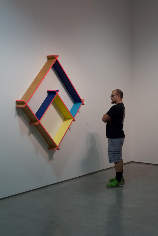 person viewing a piece