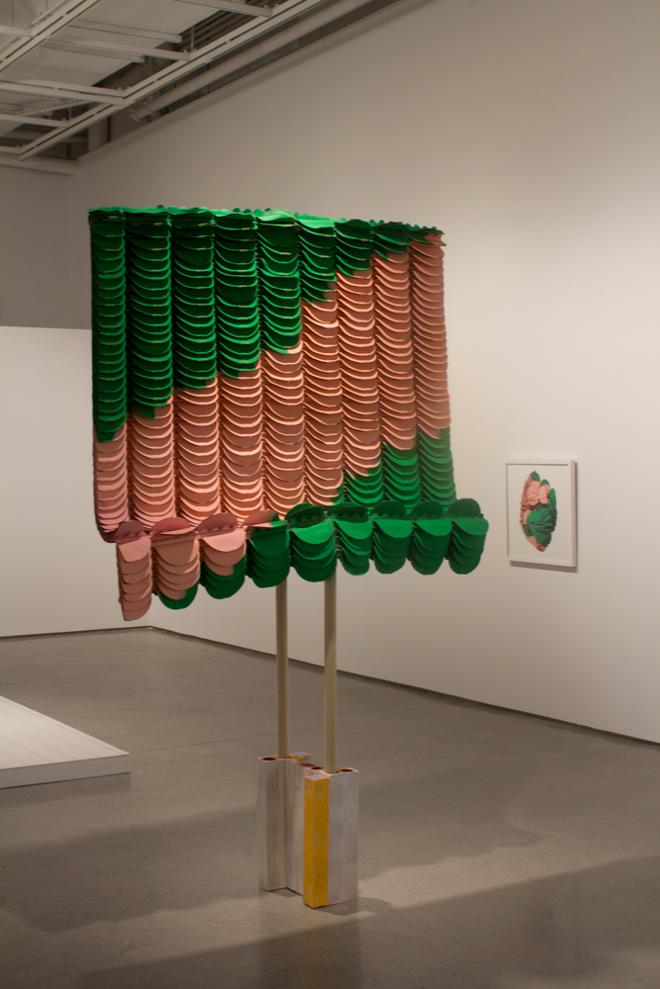 Grant Landreth Green and Pink Paper Curtain