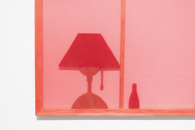 close up on red painting