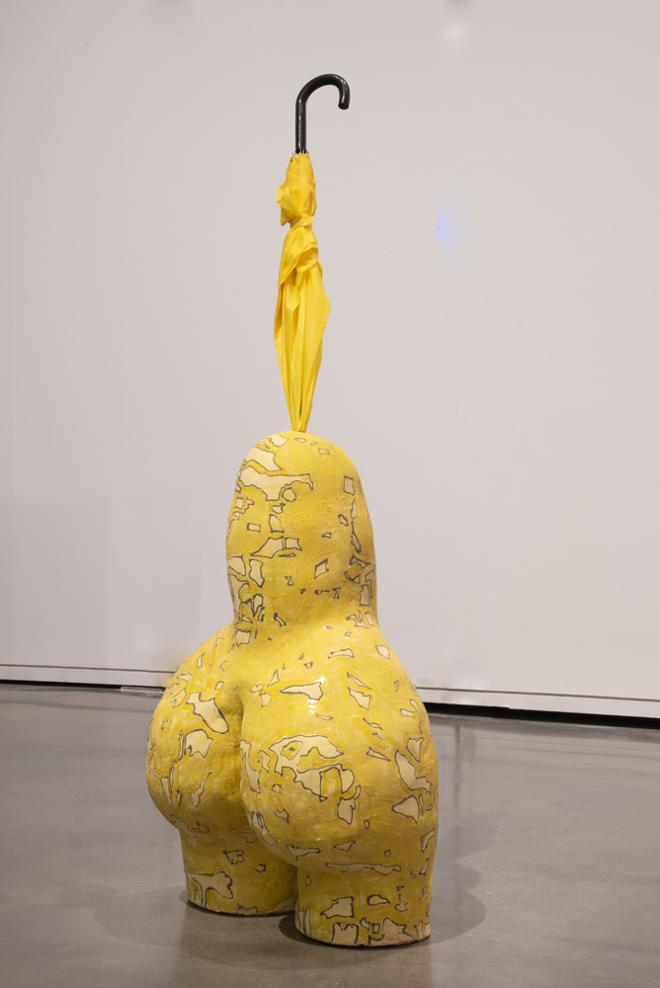 Yellow Umbrella and Sculpture Bottom