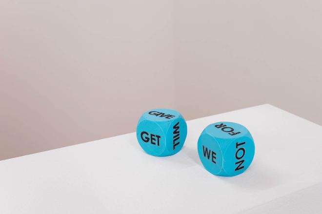 bright blue dice objects