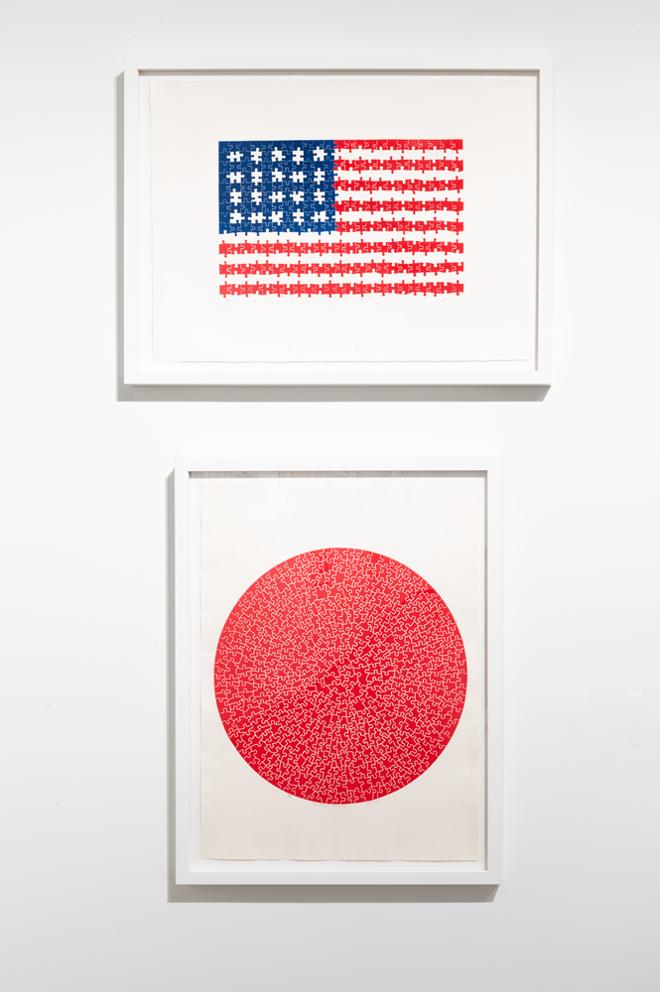 detailed prints of American flag and Japan