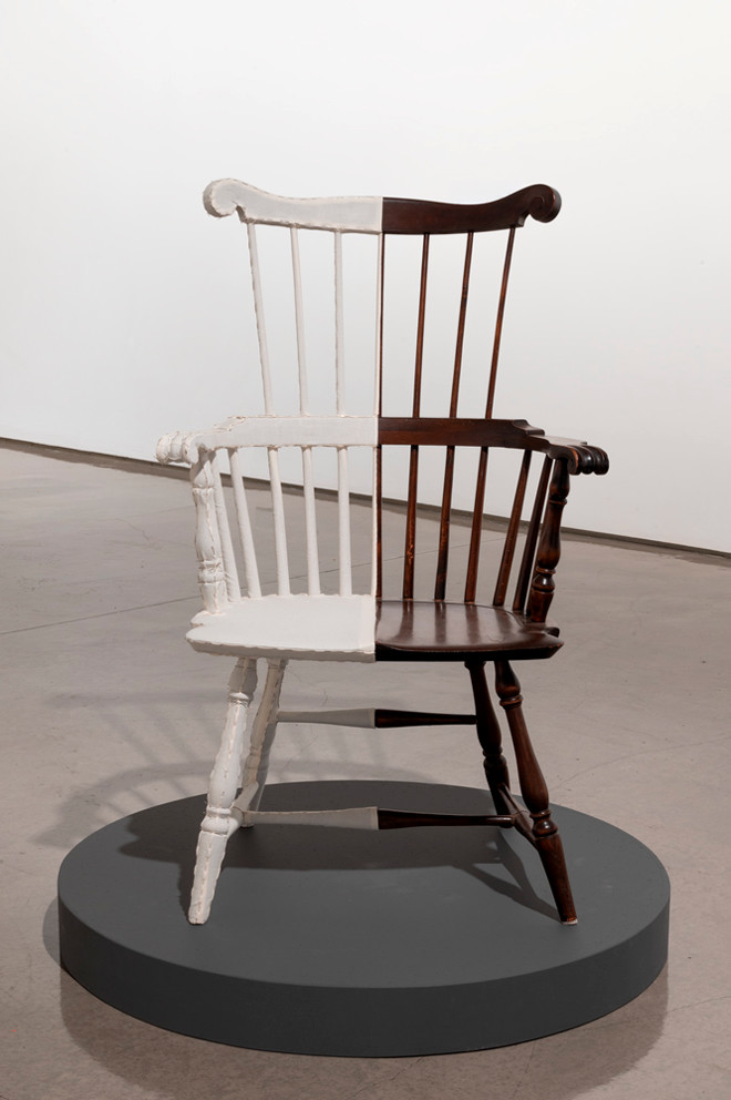 half black and half white chair