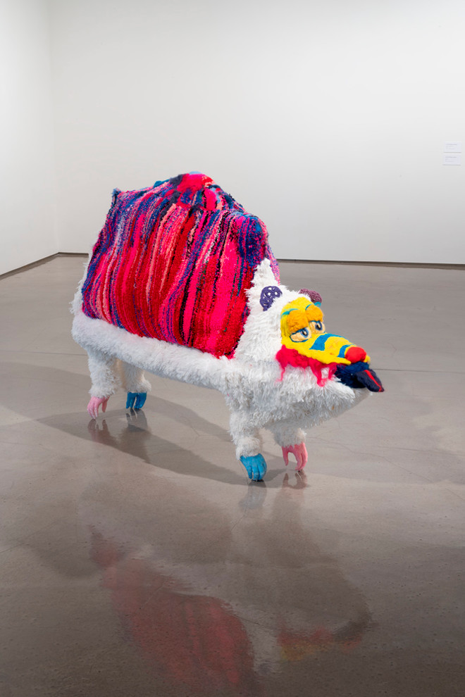 colorful animal sculpture on the floor