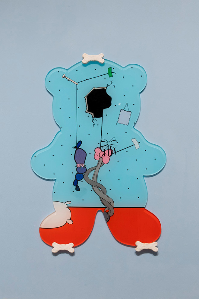 colorful teddy bear shaped piece