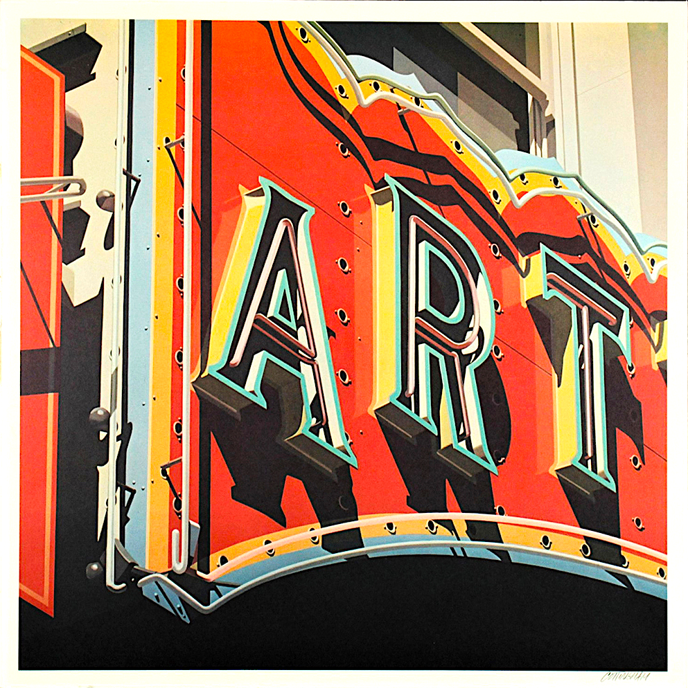 neon sign with wording Art