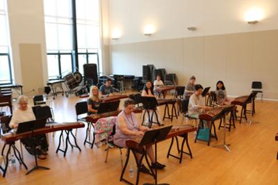 Students performing at the Guzheng Workshop