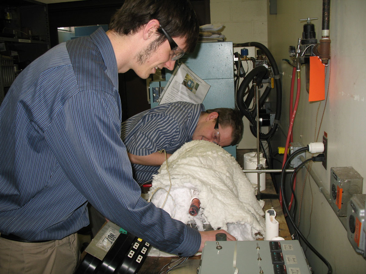Two interns working on a project