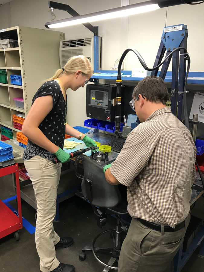 Internship student working with an employer