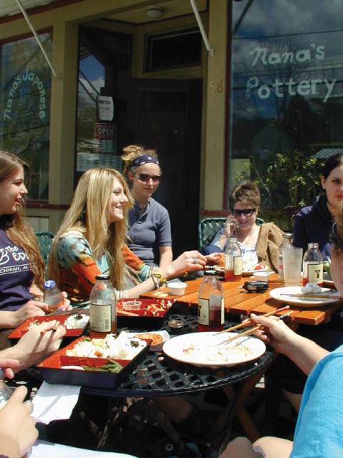 Nana's Japanese Restaurant exterior with patrons