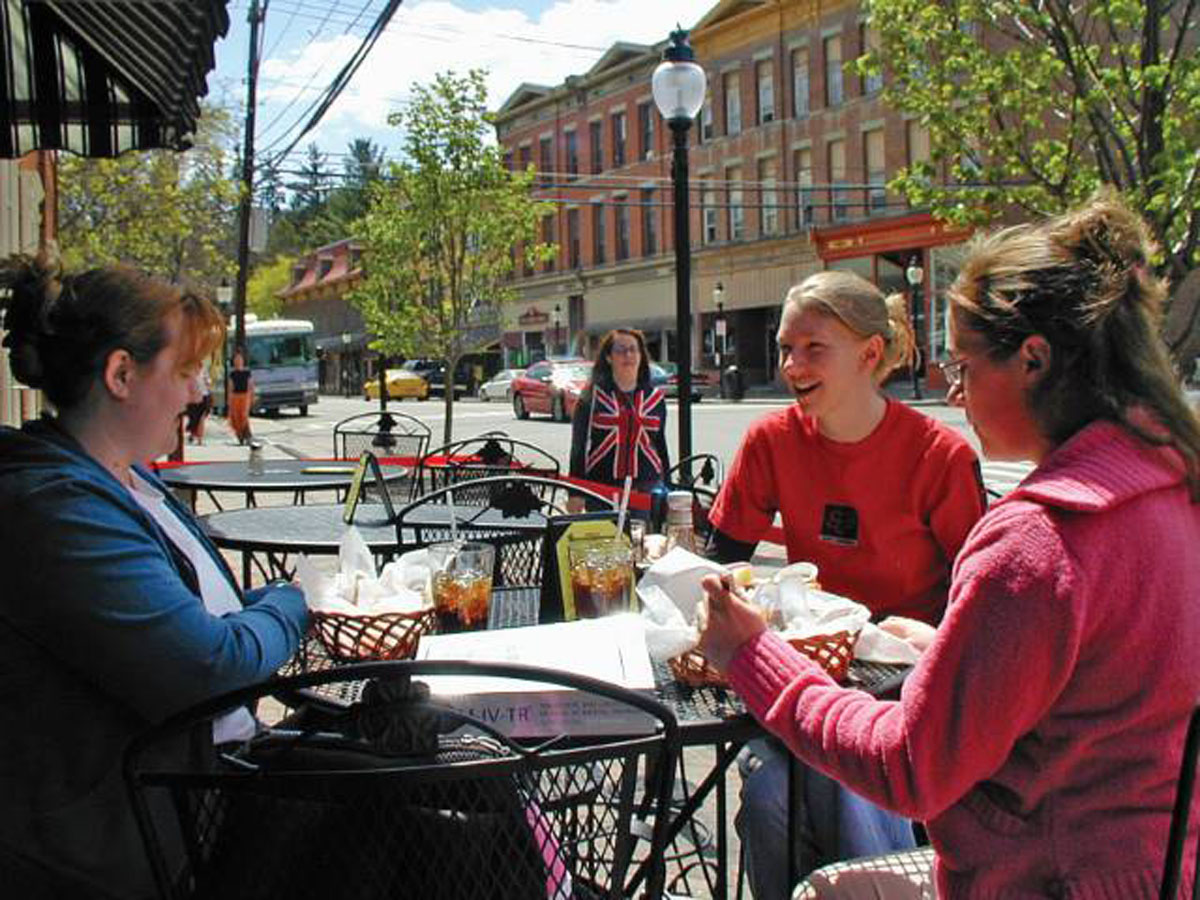 Patrons inside Terra Cotta Coffee House