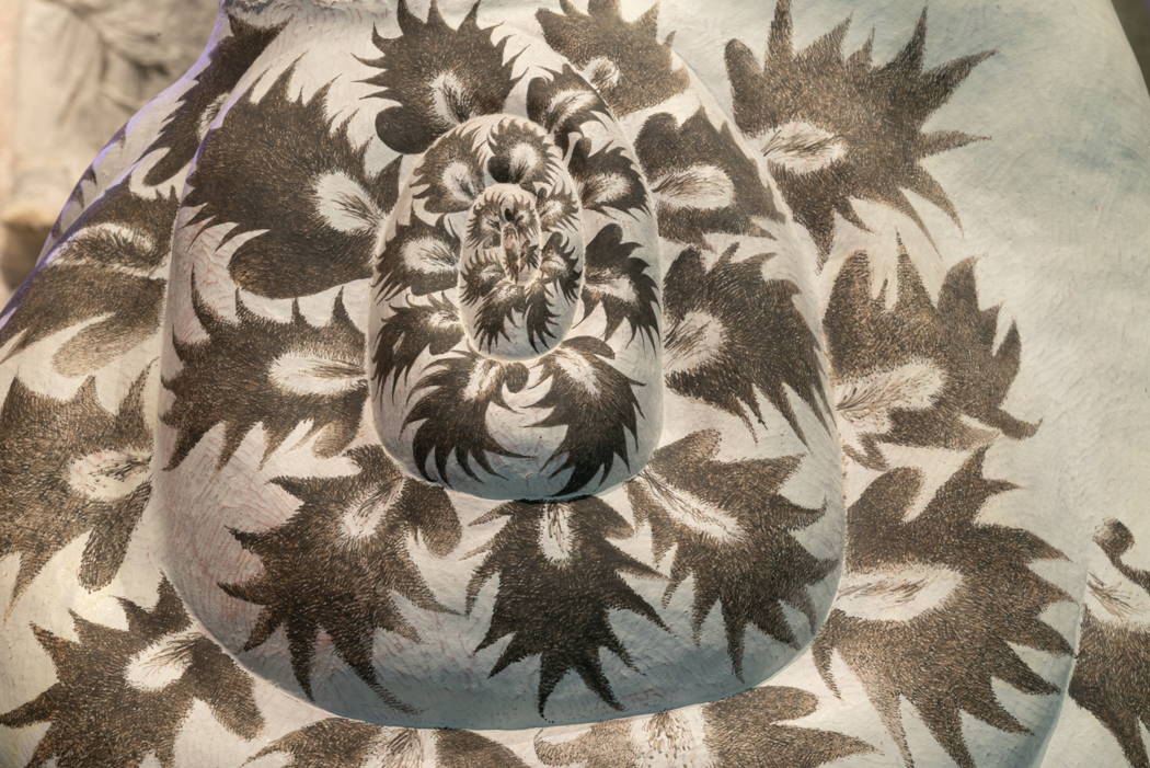 Close-up of textures on an abstract sculpture.