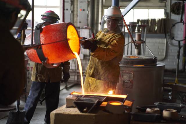 Students working in The Foundry