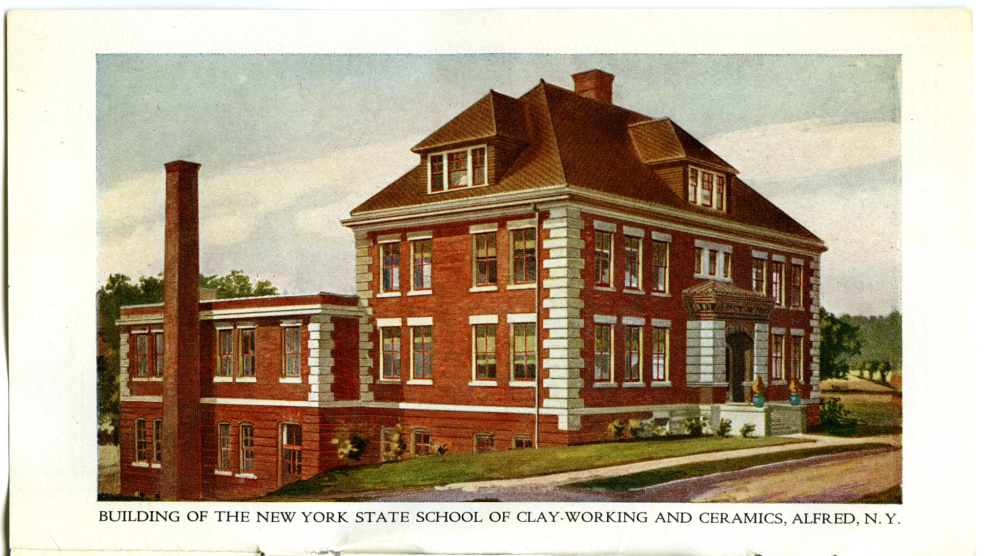 A drawing of Binns Hall from the early 1900s