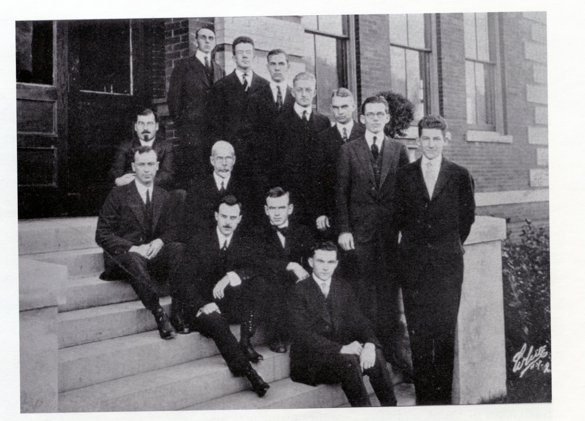 A black and white photo of students from 1913