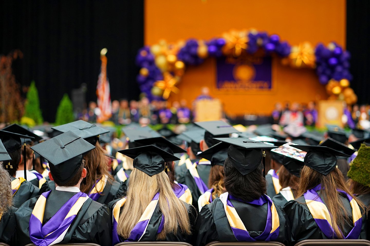 Students in graduation regalia