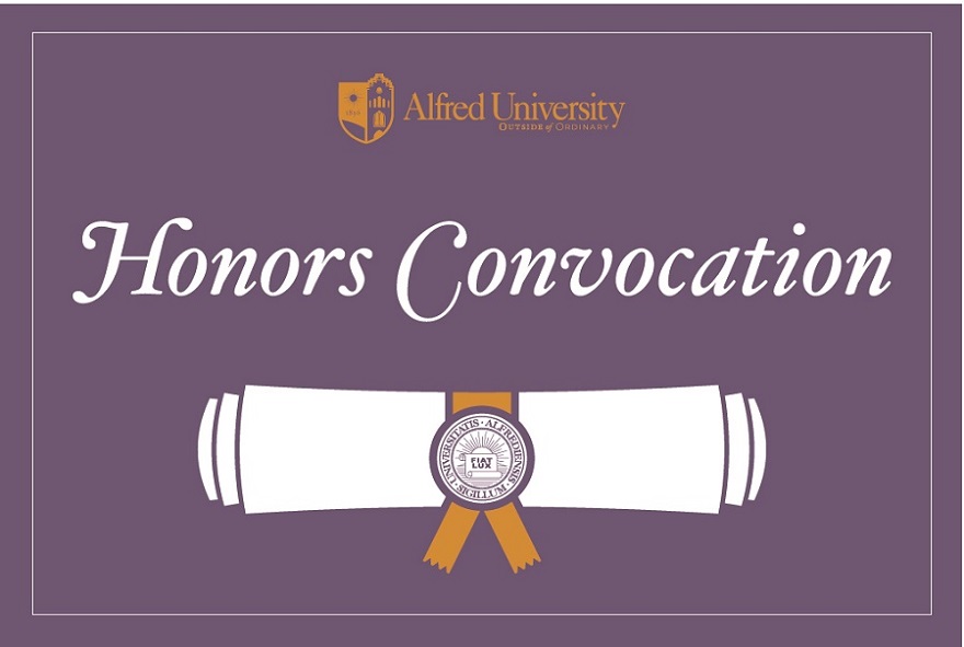honors convocation graphic in purple with official AU seal and logo with wordmark