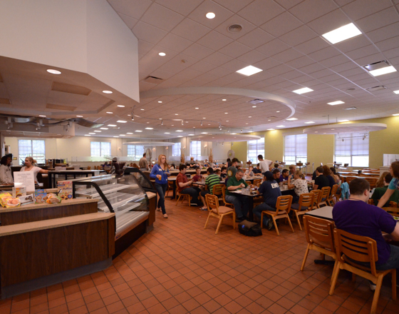 students in Ade Dining Hall