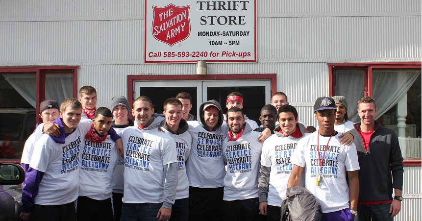 Students in the Service Learning program recently volunteered at the local Salvation Army store.