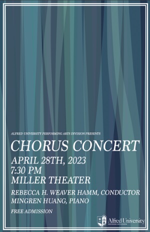 blue poster with concert information text